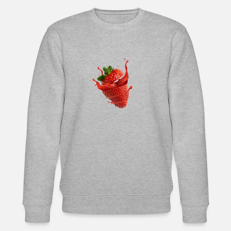 Erdbeere mit splash - Stanley/Stella Unisex Bio-Sweatshirt CHANGER - Grau meliert
