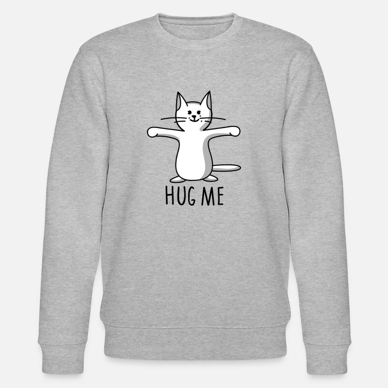Hug me - Katze (a) - Stanley/Stella Unisex Bio-Sweatshirt CHANGER  - Grau meliert