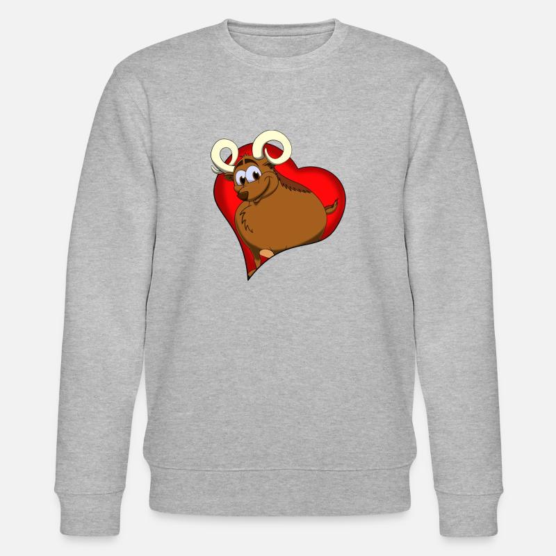 Widder im Herz - Stanley/Stella Unisex Bio-Sweatshirt CHANGER  - Grau meliert