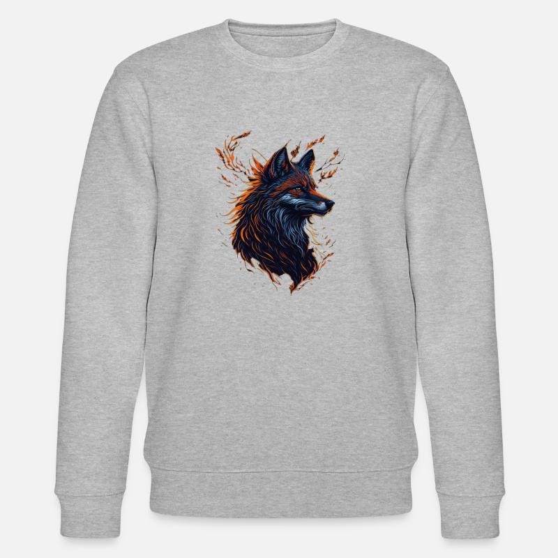 wolf artwork - Sweat bio CHANGER Stanley/Stella Unisexe - gris chiné