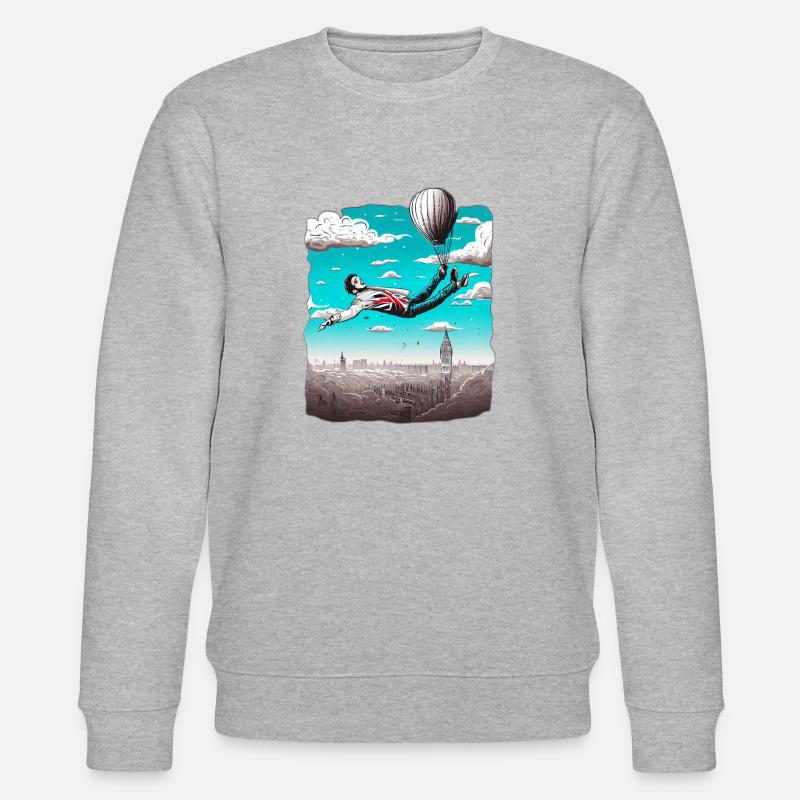 SCHWEBEND ÜBER LONDON - Stanley/Stella Unisex Bio-Sweatshirt CHANGER  - Grau meliert