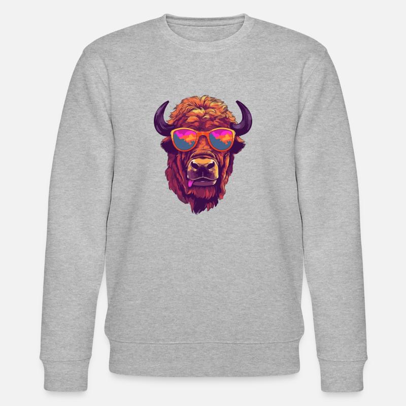 Boli der Bison - Stanley/Stella Unisex Bio-Sweatshirt CHANGER  - Grau meliert