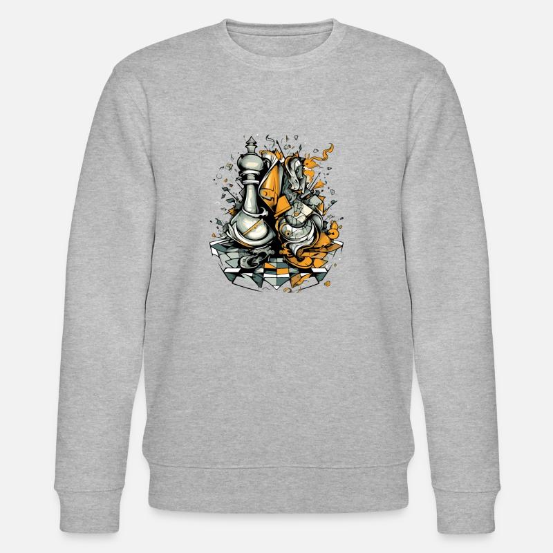 Echecs abstraits - Sweat bio CHANGER Stanley/Stella Unisexe - gris chiné