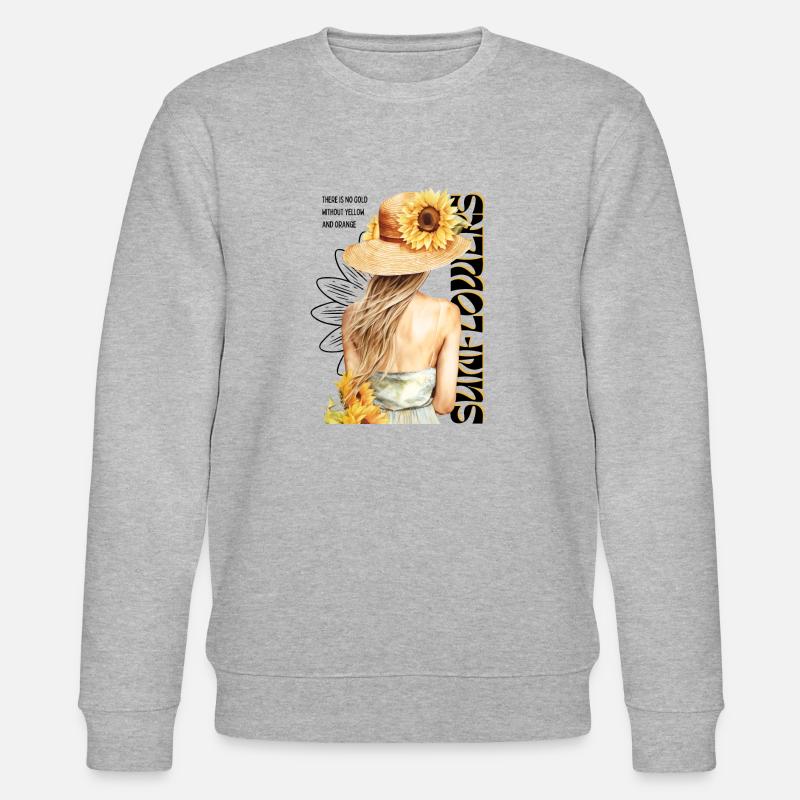 Sonnenblumen-Mädchen - Stanley/Stella Unisex Bio-Sweatshirt CHANGER  - Grau meliert