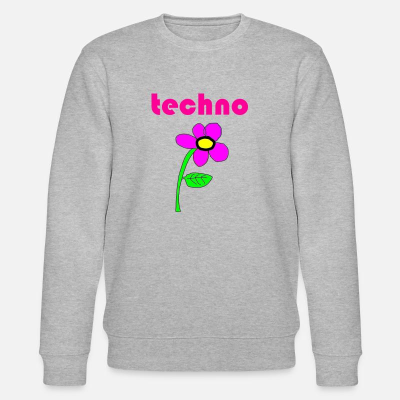 techno blume - Stanley/Stella Unisex Bio-Sweatshirt CHANGER  - Grau meliert