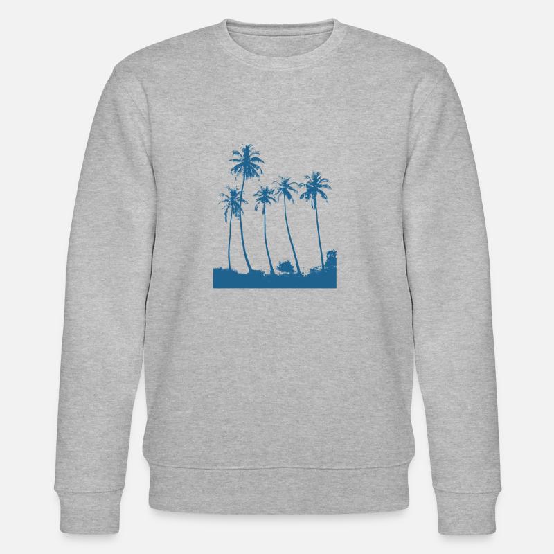 silhouette palmiers été vacances - Sweat bio CHANGER Stanley/Stella Unisexe - gris chiné
