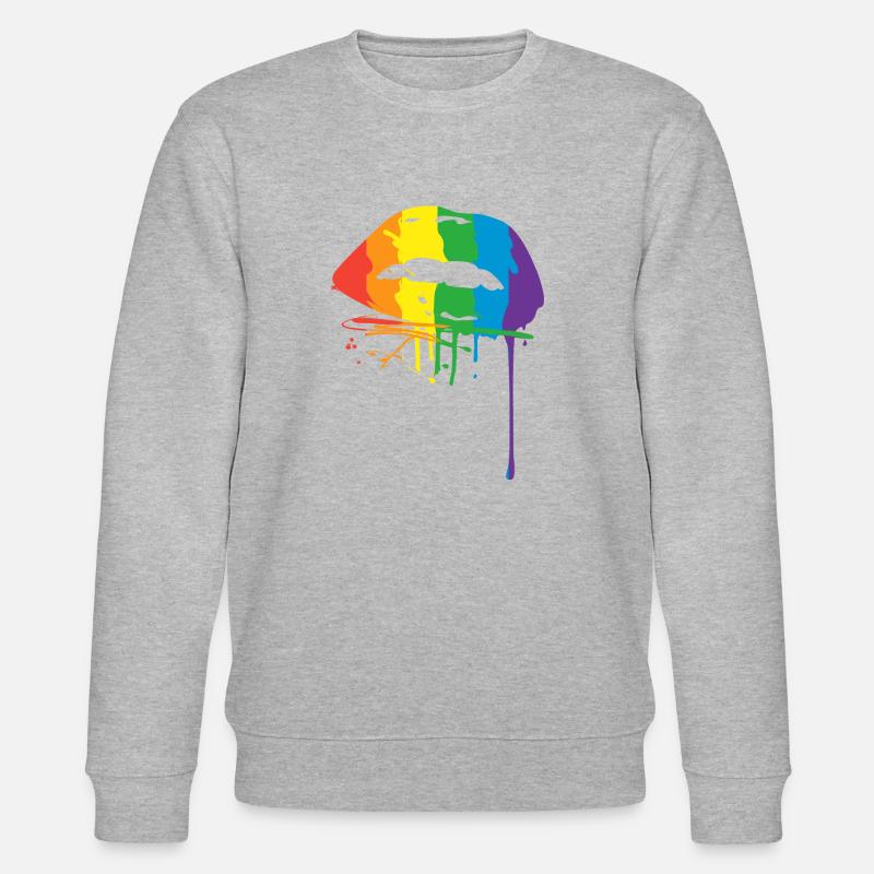 LGBT Lippen - Stanley/Stella Unisex Bio-Sweatshirt CHANGER  - Grau meliert