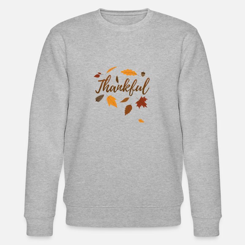 Dankbarer Herbst-Erntedankfest-Geschenk-Fall-Liebe - Stanley/Stella Unisex Bio-Sweatshirt CHANGER  - Grau meliert