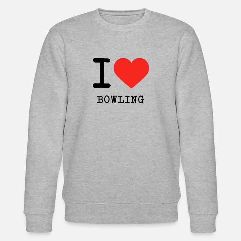 I love Bowling - Stanley/Stella Unisex Bio-Sweatshirt CHANGER  - Grau meliert