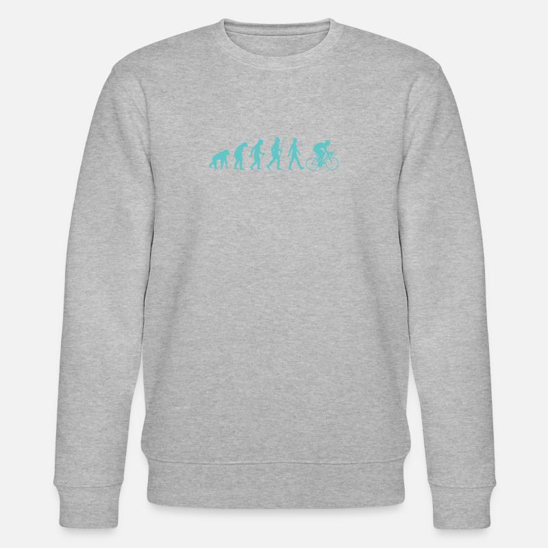 Evolution - Mountainbike - Funny - Gift - Fun - Stanley/Stella CHANGER Unisex Organic Sweatshirt - heather grey
