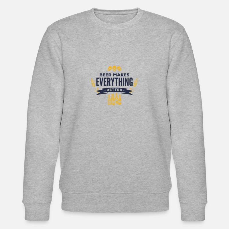 Bier macht alles besser! - Stanley/Stella Unisex Bio-Sweatshirt CHANGER  - Grau meliert