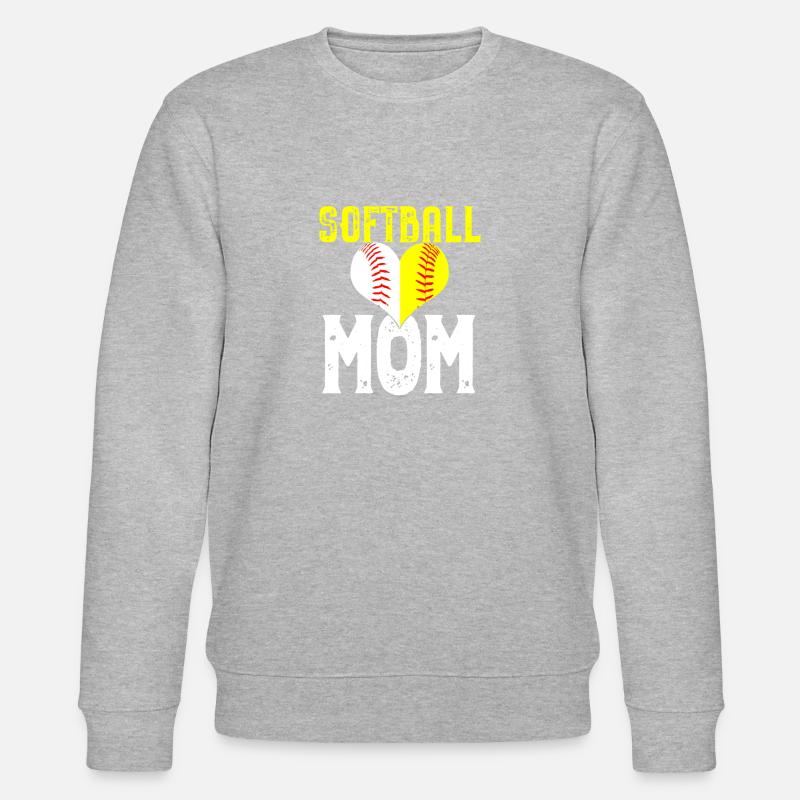 Softball Mom Liebe Geschenk - Stanley/Stella Unisex Bio-Sweatshirt CHANGER  - Grau meliert