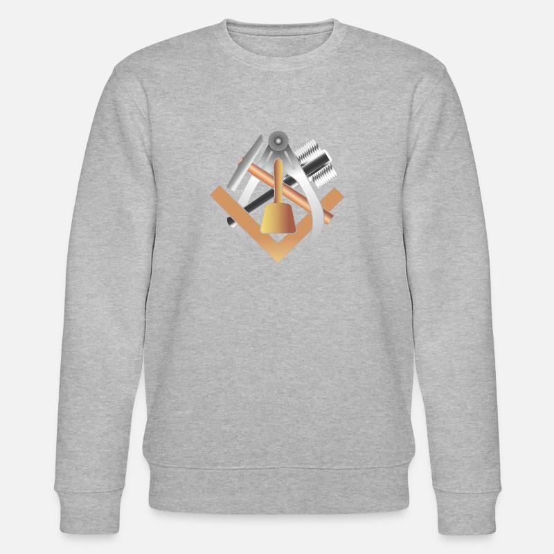 Handwerkszeichen Steinmetz ohne Schrift - Stanley/Stella Unisex Bio-Sweatshirt CHANGER  - Grau meliert