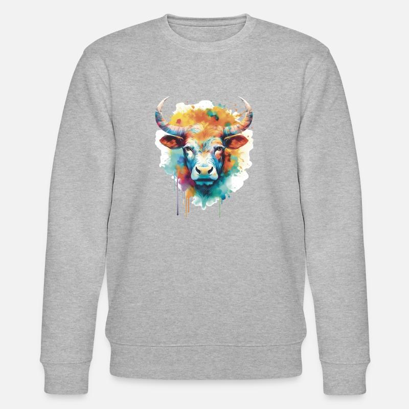 I AM ♉️ TAURUS ♉️ - Stanley/Stella Unisex Bio-Sweatshirt CHANGER  - Grau meliert