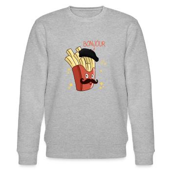 Bonjour Französisch Fries - Stanley/Stella Unisex Bio-Sweatshirt CHANGER  - Grau meliert - Vorne - Nik (191cm) & Marisol (170cm)