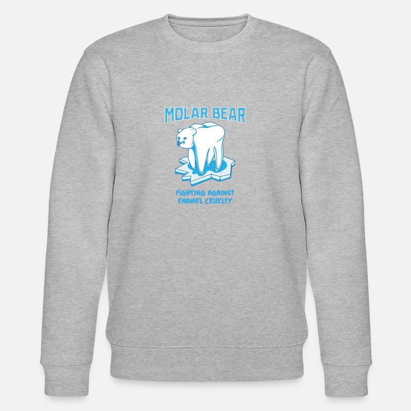 Backenzahn Bär . - Geschenk - Stanley/Stella Unisex Bio-Sweatshirt CHANGER  - Grau meliert