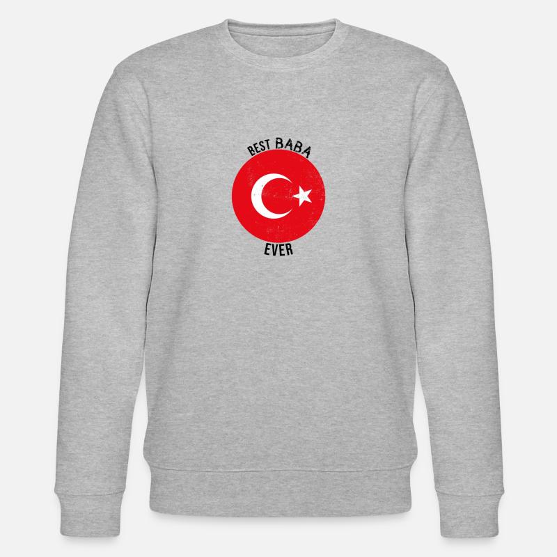 Best Baba Ever Turkish Father - Stanley/Stella CHANGER Unisex Organic Sweatshirt - heather grey