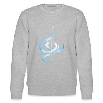 Kunai manga design - Stanley/Stella Unisex Bio-Sweatshirt CHANGER  - Grau meliert - Vorne - Nik (191cm) & Marisol (170cm)