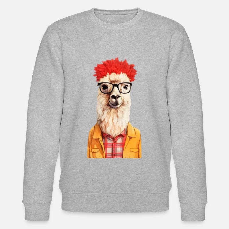 Lama hipster #lama - Sweat bio CHANGER Stanley/Stella Unisexe - gris chiné