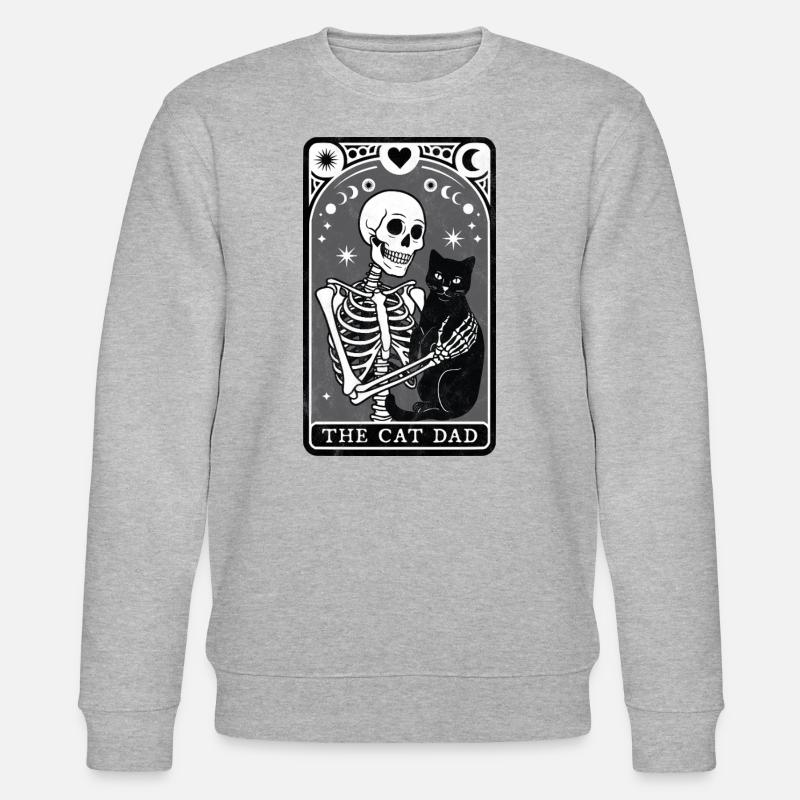 Tarot Katze Papa - Stanley/Stella Unisex Bio-Sweatshirt CHANGER  - Grau meliert