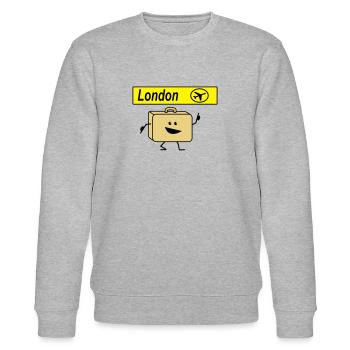 Suitcase london - Stanley/Stella CHANGER Unisex Organic Sweatshirt - heather grey - Front - Nik (191cm) & Marisol (170cm)