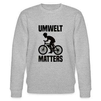 Umwelt Matters Klimawandel - Stanley/Stella Unisex Bio-Sweatshirt CHANGER  - Grau meliert - Vorne - Nik (191cm) & Marisol (170cm)