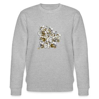 Steampunk Zahnräder - Stanley/Stella Unisex Bio-Sweatshirt CHANGER  - Grau meliert - Vorne - Nik (191cm) & Marisol (170cm)
