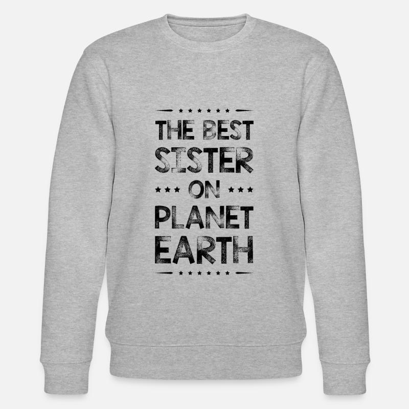 Beste Schwester Spruch - Stanley/Stella Unisex Bio-Sweatshirt CHANGER  - Grau meliert
