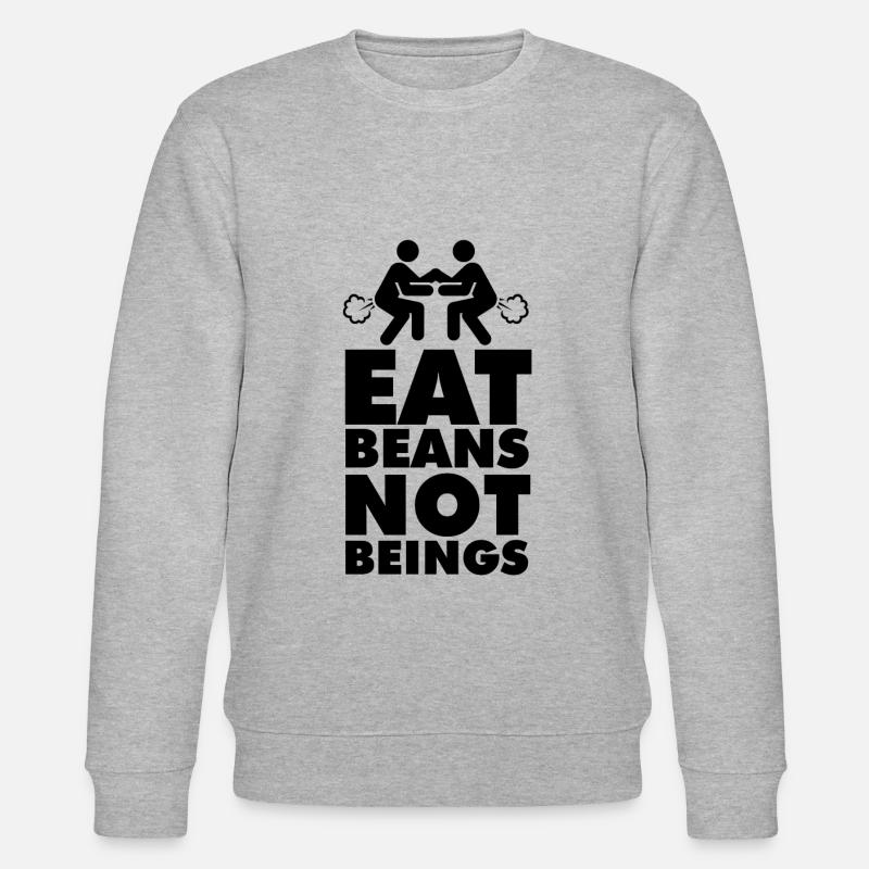 Haricots végétaliens végétaliens noirs - Sweat bio CHANGER Stanley/Stella Unisexe - gris chiné