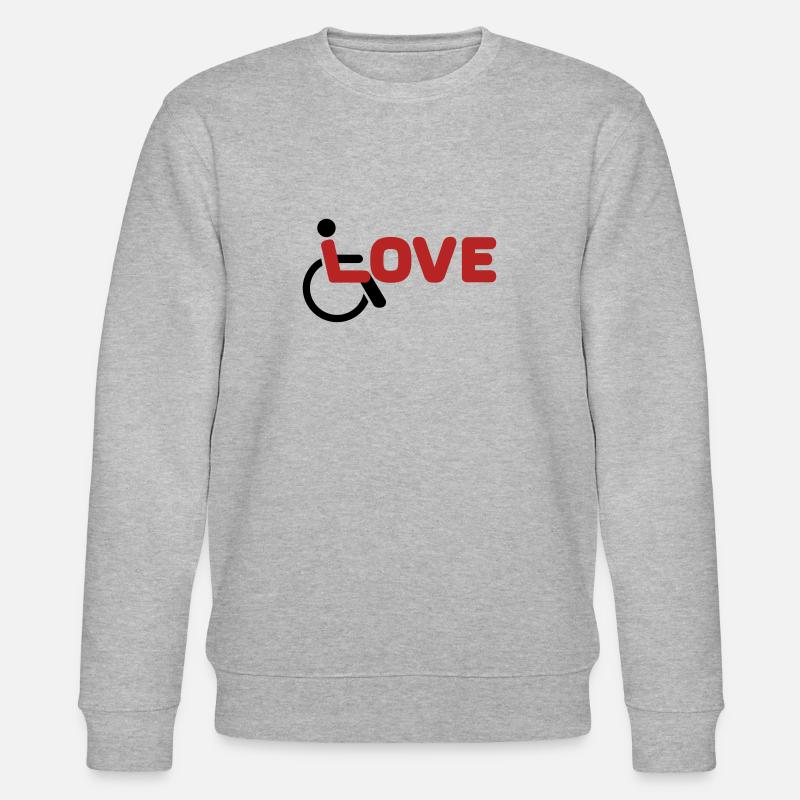 Love Rollstuhl Behindert - Stanley/Stella Unisex Bio-Sweatshirt CHANGER  - Grau meliert