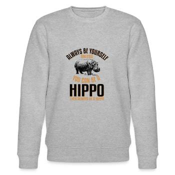 Soyez un hippopotame - Sweat bio CHANGER Stanley/Stella Unisexe - gris chiné - Devant - Nik (191cm) & Marisol (170cm)