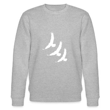 Oiseau oiseau cadeau - Sweat bio CHANGER Stanley/Stella Unisexe - gris chiné - Devant - Nik (191cm) & Marisol (170cm)