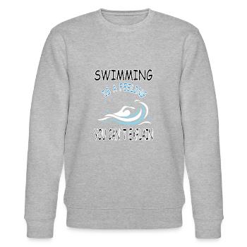 schwimmen Schwimmer seepferdchen tauchen Geschenk - Stanley/Stella Unisex Bio-Sweatshirt CHANGER  - Grau meliert - Vorne - Nik (191cm) & Marisol (170cm)