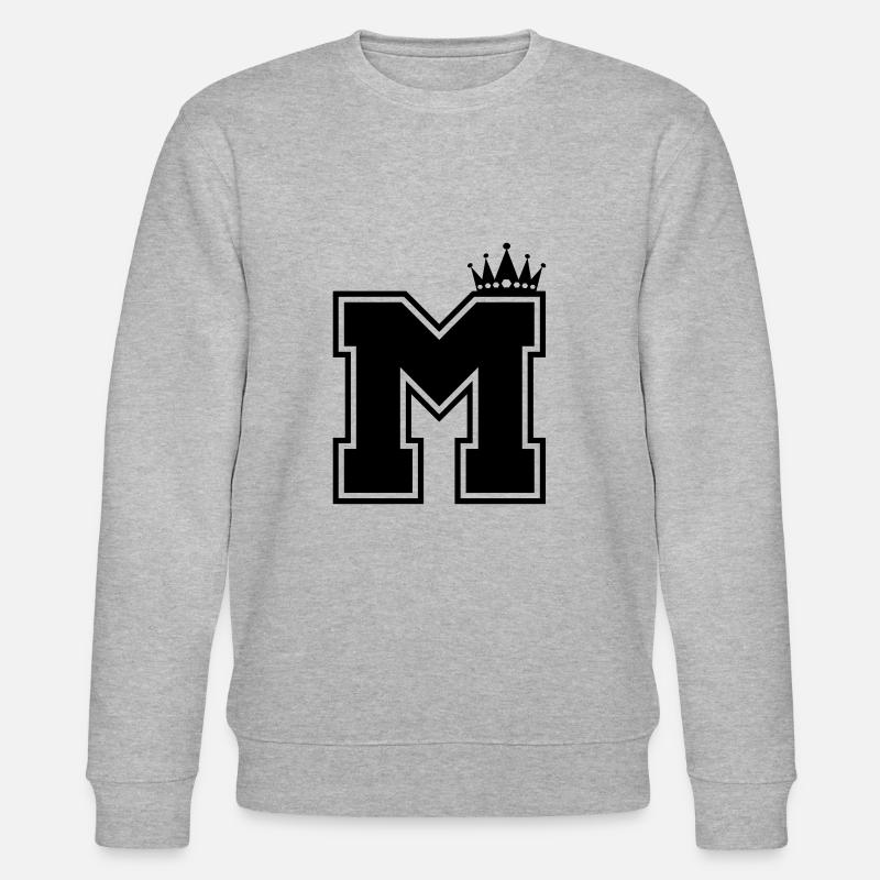 lettre M couronne - Sweat bio CHANGER Stanley/Stella Unisexe - gris chiné