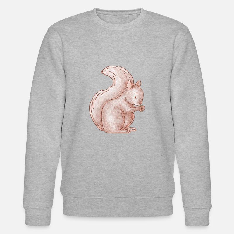 Süßes nussiges Eichhörnchen - Stanley/Stella Unisex Bio-Sweatshirt CHANGER  - Grau meliert