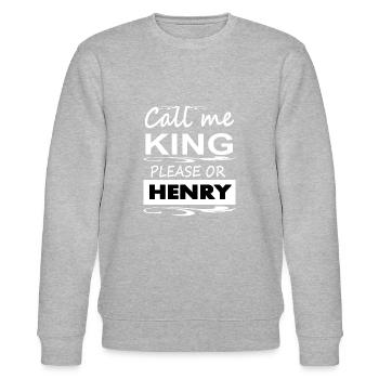 Ich heiße Henry ich bin Henry ich liebe Henry Gift - Stanley/Stella Unisex Bio-Sweatshirt CHANGER  - Grau meliert - Vorne - Nik (191cm) & Marisol (170cm)