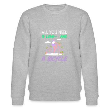 Radfahrerin Spruch Radsport Radrennen Geschenkidee - Stanley/Stella Unisex Bio-Sweatshirt CHANGER  - Grau meliert - Vorne - Nik (191cm) & Marisol (170cm)