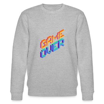 Gamer Game Over Pc-Spiel Computerspiel Geschenk - Stanley/Stella Unisex Bio-Sweatshirt CHANGER  - Grau meliert - Vorne - Nik (191cm) & Marisol (170cm)