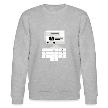 computerfreak Informatik Gamer Konsole Geschenk - Stanley/Stella Unisex Bio-Sweatshirt CHANGER  - Grau meliert - Vorne - Nik (191cm) & Marisol (170cm)