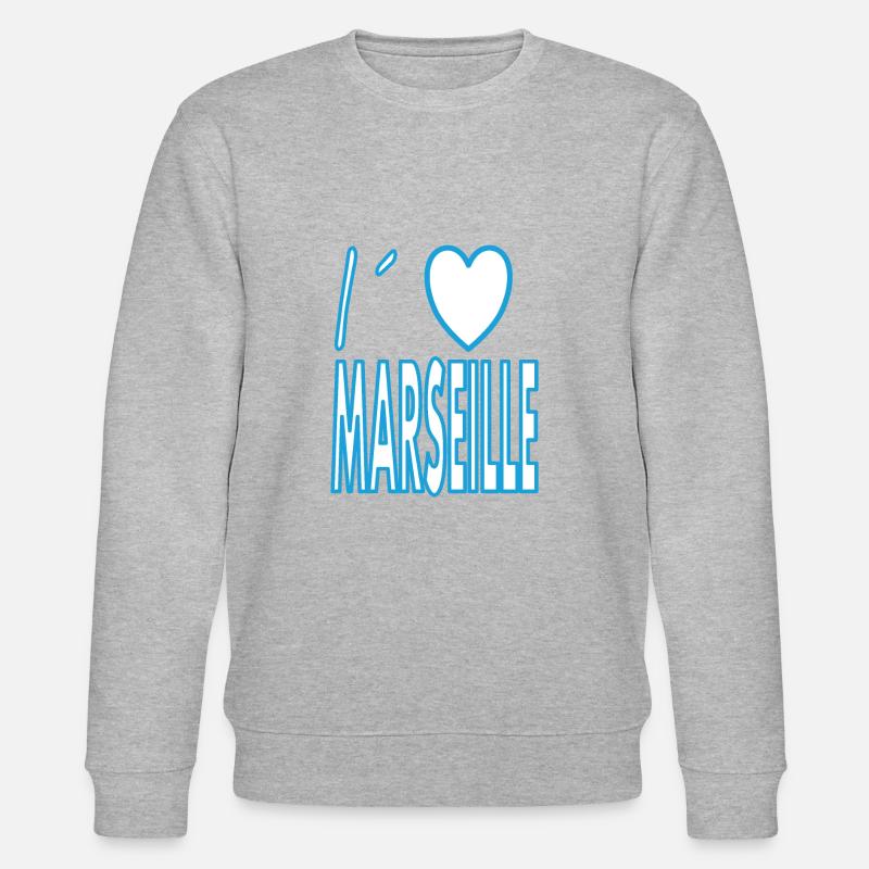 In Marseille geboren Marseille Frankreich Geschenk - Stanley/Stella Unisex Bio-Sweatshirt CHANGER  - Grau meliert