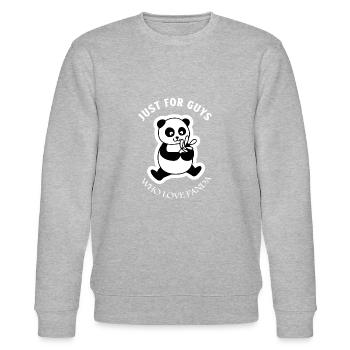 I Love Panda Bear Brown Bear Stuffed Animal Gift - Stanley/Stella CHANGER Unisex Organic Sweatshirt - heather grey - Front - Nik (191cm) & Marisol (170cm)