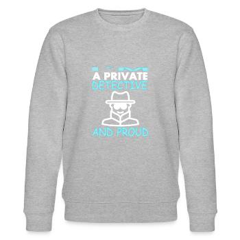 Ich bin stolzer Privatdetektiv Detektiv Geschenk - Stanley/Stella Unisex Bio-Sweatshirt CHANGER  - Grau meliert - Vorne - Nik (191cm) & Marisol (170cm)