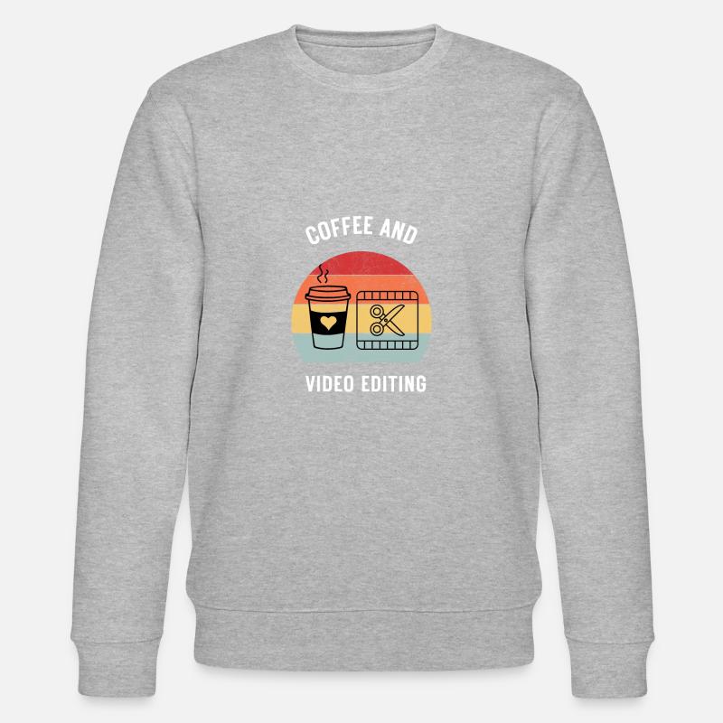 Coffee & Video Editing | Video Cutter - Stanley/Stella Unisex Bio-Sweatshirt CHANGER  - Grau meliert