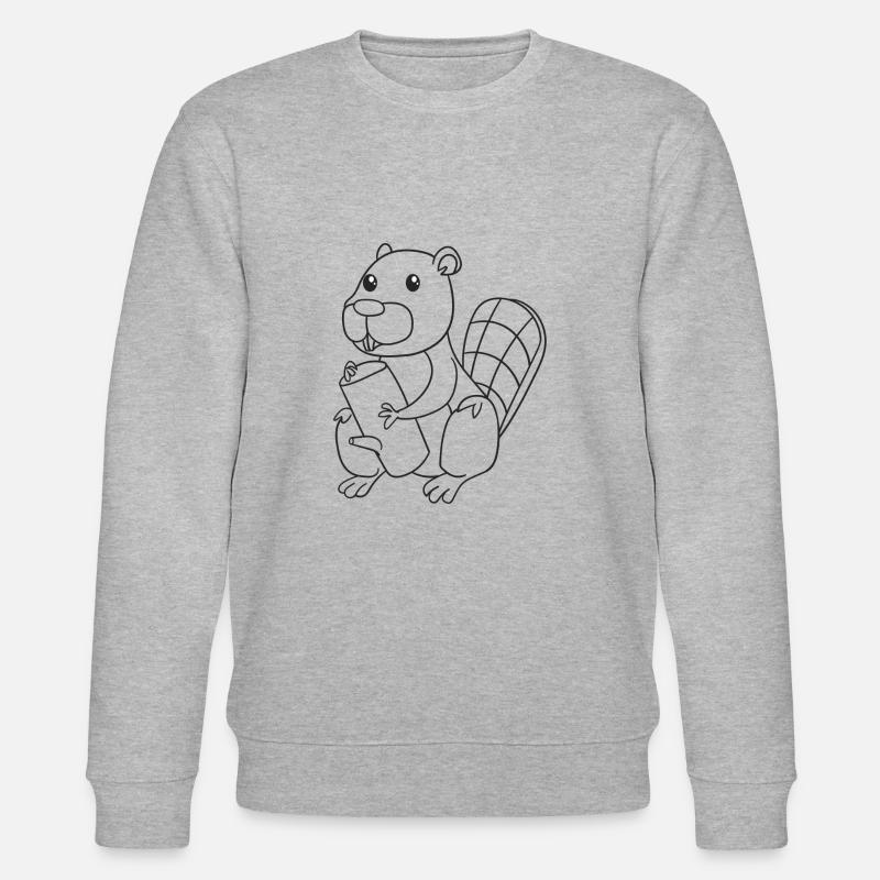 Biber, Nagetiere, Geschenk, Geschenkidee - Stanley/Stella Unisex Bio-Sweatshirt CHANGER  - Grau meliert