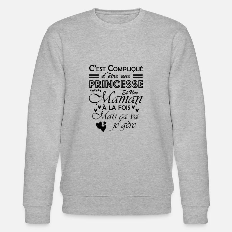 maman princesse 1 - Sweat bio CHANGER Stanley/Stella Unisexe - gris chiné