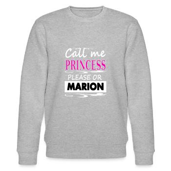 Je m’appelle Marion Princess Marion Gift Idea - Sweat bio CHANGER Stanley/Stella Unisexe - gris chiné - Devant - Nik (191cm) & Marisol (170cm)