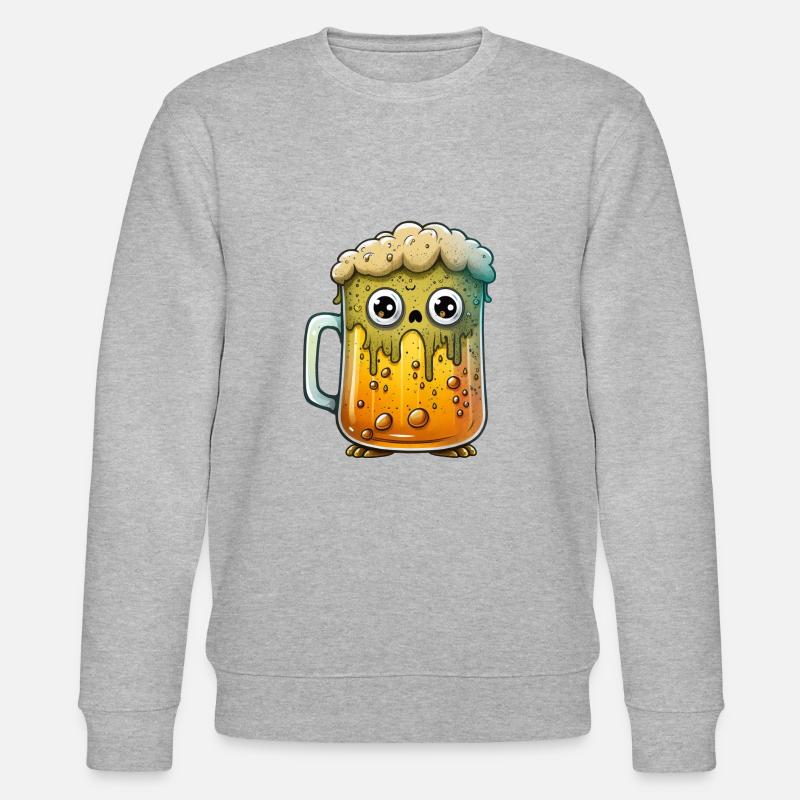 Bierglas Zeichnung Feier - Stanley/Stella Unisex Bio-Sweatshirt CHANGER  - Grau meliert
