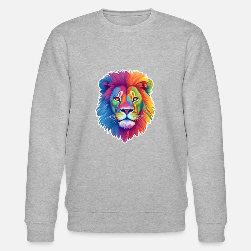 Regenbogen Löwe - Stanley/Stella Unisex Bio-Sweatshirt CHANGER  - Grau meliert