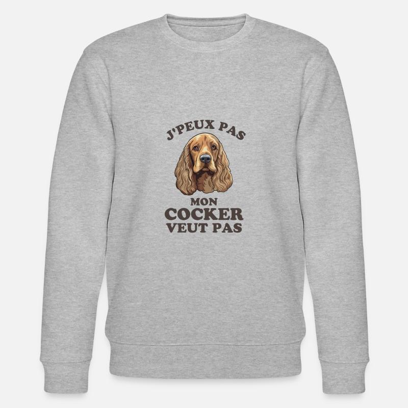 Mon cocker veut pas - Sweat bio CHANGER Stanley/Stella Unisexe - gris chiné