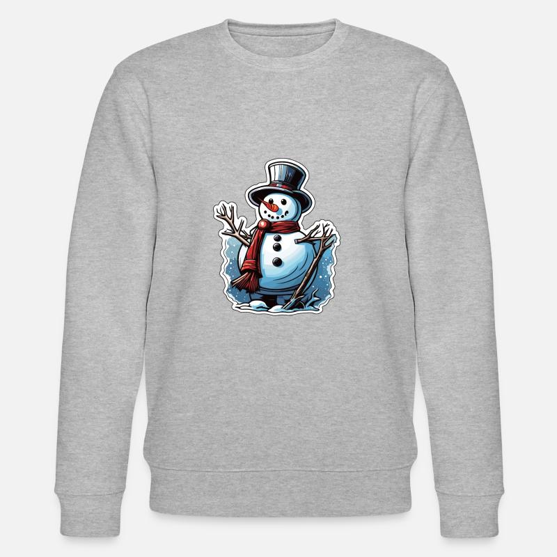 Snowman / Winter / Snow / Comic / Cold - Stanley/Stella CHANGER Unisex Organic Sweatshirt - heather grey